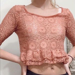 Light pink lacy crop!
